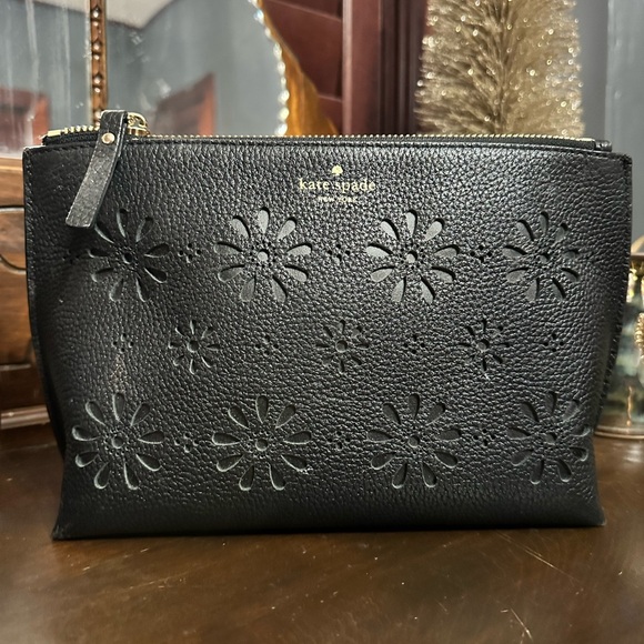 Kate Spade Black Floral Cosmetic Bag - Picture 2 of 9